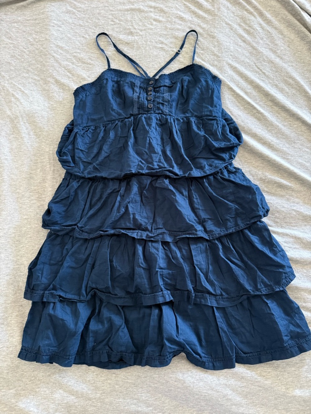 Aeropostale Navy Blue Tiered Spaghetti Strap Dress